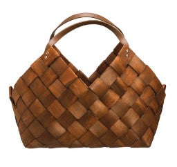 Woven Seagrass Basket w/ Leather Handles