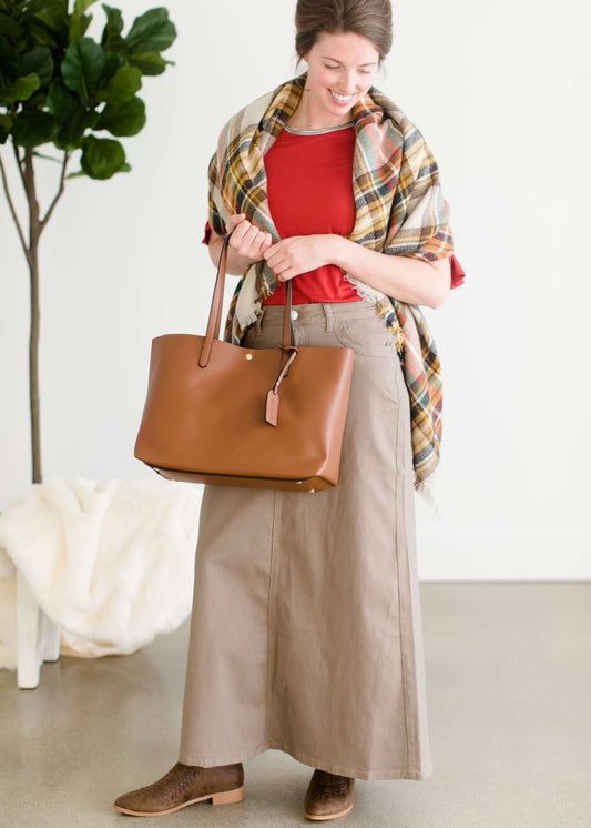 Zeda Faux Leather Tote