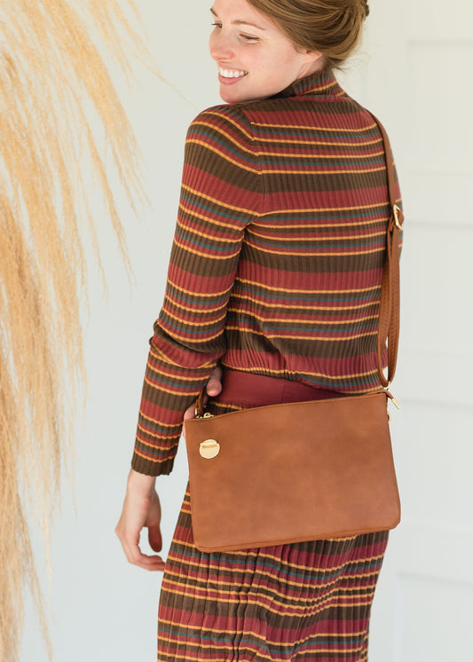 Zip Closure Crossbody Clutch